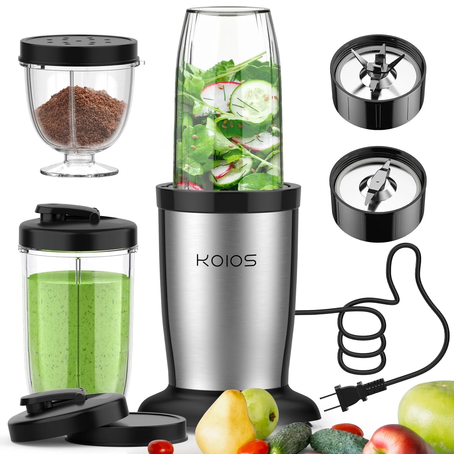 Compact personal blender with a to-go cup